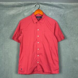 Polo Ralph Lauren Camp Shirt Mens Size Small Short Sleeve Red Classic Fit